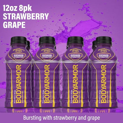 BODYARMOR Sports Drink Sports Beverage, Blue Raspberry, Natural Flavors With Vitamins, Potassium-Packed Electrolytes, No Preservatives, Perfect For Athletes, 12 ounce (Pack of 8)