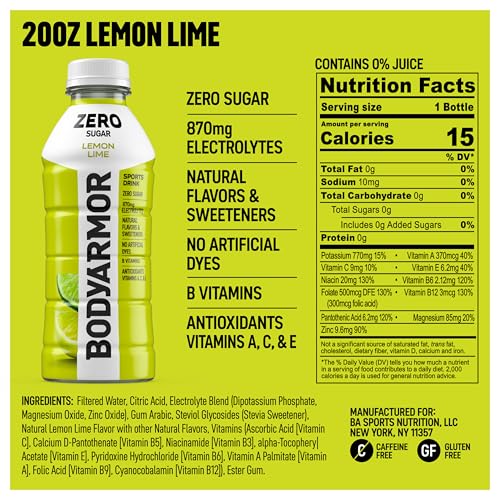BODYARMOR LYTE Sports Drink Low-Calorie Sports Beverage, Peach Mango, Coconut Water Hydration, Natural Flavors With Vitamins, Potassium-Packed Electrolytes, Perfect For Athletes, 12 Fl Oz (Pack of 8)