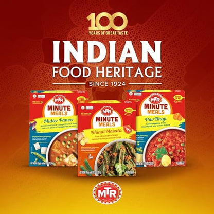 MTR - Shahi Paneer - Mild Tomato Gravy with Cottage Cheese - Authentic Indian Flavors - Flavorful, Easy, Ready-to-Eat Meal - Experience the Richness of Paneer in a Hearty Tomato Curry (Pack of 6)