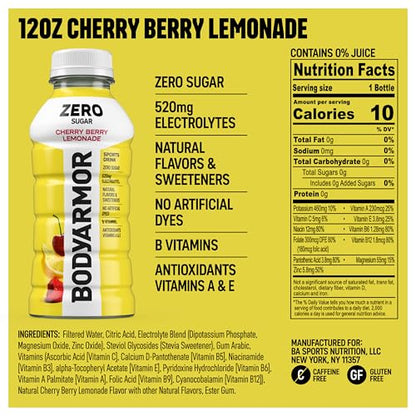 BODYARMOR LYTE Sports Drink Low-Calorie Sports Beverage, Peach Mango, Coconut Water Hydration, Natural Flavors With Vitamins, Potassium-Packed Electrolytes, Perfect For Athletes, 12 Fl Oz (Pack of 8)