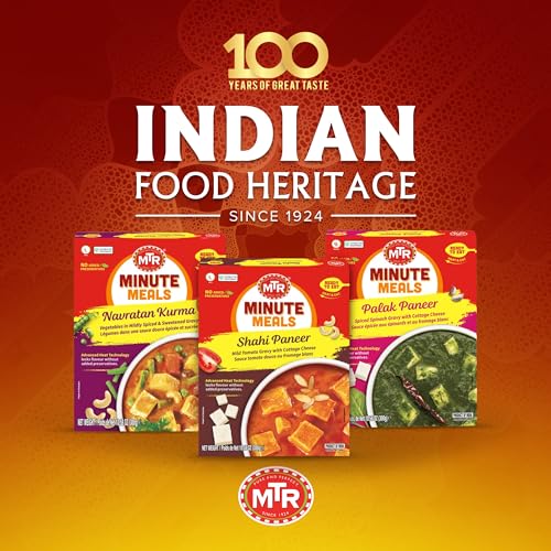 MTR - Shahi Paneer - Mild Tomato Gravy with Cottage Cheese - Authentic Indian Flavors - Flavorful, Easy, Ready-to-Eat Meal - Experience the Richness of Paneer in a Hearty Tomato Curry (Pack of 6)