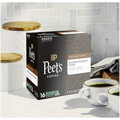 Peet's Coffee, Dark Roast Single Serve Coffee Pods - Major Dickason's Blend 75 Count (1 Box of 75 Pods)