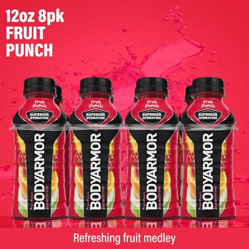 BODYARMOR Sports Drink Sports Beverage, Blue Raspberry, Natural Flavors With Vitamins, Potassium-Packed Electrolytes, No Preservatives, Perfect For Athletes, 12 ounce (Pack of 8)