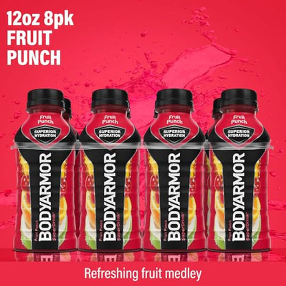 BODYARMOR Sports Drink Sports Beverage, Blue Raspberry, Natural Flavors With Vitamins, Potassium-Packed Electrolytes, No Preservatives, Perfect For Athletes, 12 ounce (Pack of 8)