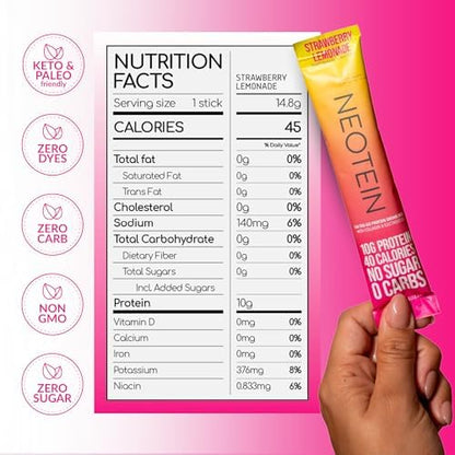 Electrolyte Powder Packets, Protein Powder with 10g Protein &amp; Collagen - Hydration Packets - Zero Sugar, NO Fillers, NO Carbs | Variety Pack | 40 Calories | Keto &amp; Paleo | Pack of 24