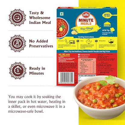 MTR - Shahi Paneer - Mild Tomato Gravy with Cottage Cheese - Authentic Indian Flavors - Flavorful, Easy, Ready-to-Eat Meal - Experience the Richness of Paneer in a Hearty Tomato Curry (Pack of 6)
