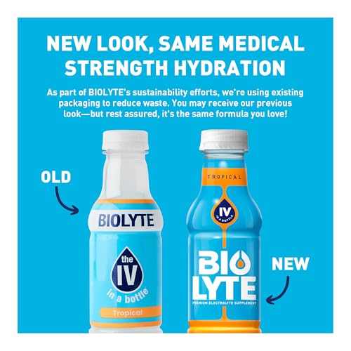 BIOLYTE Electrolyte Drink - Doctor-Formulated Hydration Drink, HSA &amp; FSA Electrolytes Water, Chemotherapy Must Haves for Women &amp; Men, Rehydration IV Liquid in a Bottle - Lemon Lime, 16 Fl Oz (12 Pack)
