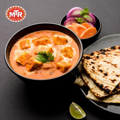 MTR - Shahi Paneer - Mild Tomato Gravy with Cottage Cheese - Authentic Indian Flavors - Flavorful, Easy, Ready-to-Eat Meal - Experience the Richness of Paneer in a Hearty Tomato Curry (Pack of 6)