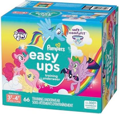 Pampers Training Pants - Easy Ups Girls &amp; Boys - Size 4T-5T, 56 Count, My Little Pony Potty Underwear (Packaging May Vary)