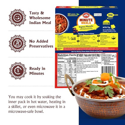 MTR - Shahi Paneer - Mild Tomato Gravy with Cottage Cheese - Authentic Indian Flavors - Flavorful, Easy, Ready-to-Eat Meal - Experience the Richness of Paneer in a Hearty Tomato Curry (Pack of 6)