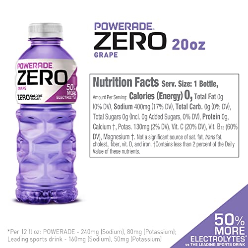 POWERADE Sports Drink Grape, 20 Ounce (Pack of 8)