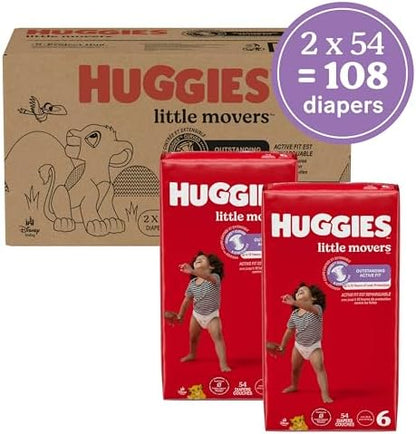 Huggies Size 4 Diapers, Little Movers Baby Diapers, Size 4 (22-37 lbs), 22 Count, Packaging May Vary
