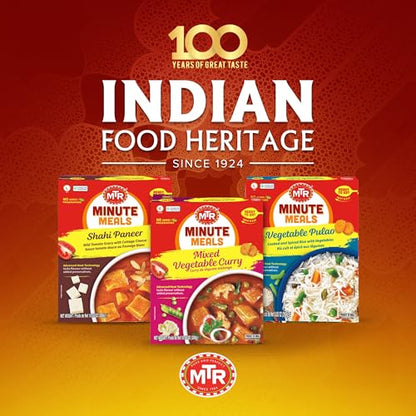 MTR - Shahi Paneer - Mild Tomato Gravy with Cottage Cheese - Authentic Indian Flavors - Flavorful, Easy, Ready-to-Eat Meal - Experience the Richness of Paneer in a Hearty Tomato Curry (Pack of 6)