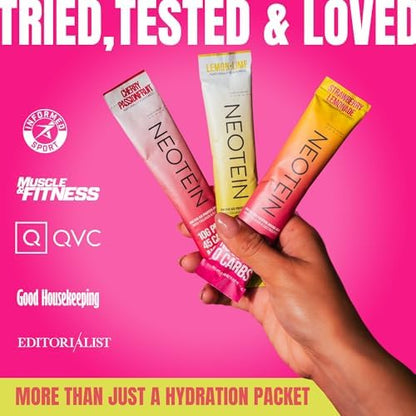 Electrolyte Powder Packets, Protein Powder with 10g Protein &amp; Collagen - Hydration Packets - Zero Sugar, NO Fillers, NO Carbs | Variety Pack | 40 Calories | Keto &amp; Paleo | Pack of 24
