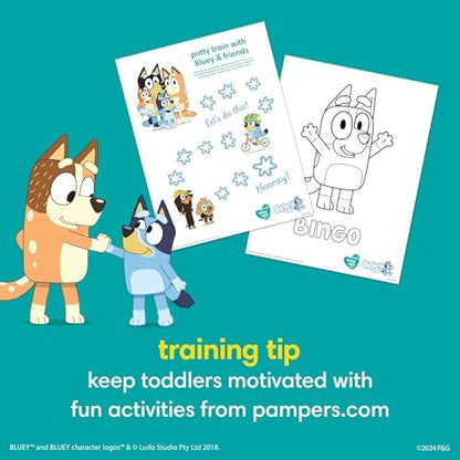 Pampers Training Pants - Easy Ups Boys &amp; Girls Bluey - Size 2T-3T, 140 Count, Children's Potty Underwear (Packaging May Vary)