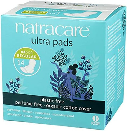 Natracare Cotton Natural Feminine Ultra Pads Regular With Wings By Natracare, 14 Ea, 14 Count