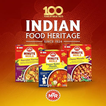 MTR - Shahi Paneer - Mild Tomato Gravy with Cottage Cheese - Authentic Indian Flavors - Flavorful, Easy, Ready-to-Eat Meal - Experience the Richness of Paneer in a Hearty Tomato Curry (Pack of 6)