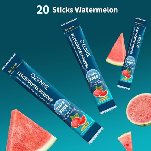 Electrolytes Powder Packets, Hydration Packets, Electrolytes Powder No Sugar, Portable Electrolyte Drink Mix for Rapid Hydration, Sugar Free &amp; Low Sodium | 0 Calorie | 7 Flavors | 20 Sticks