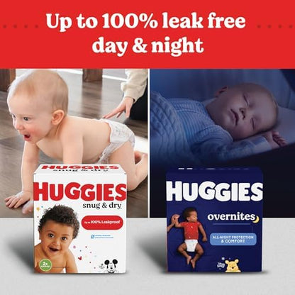 Huggies Size 1 Diapers, Snug &amp; Dry Newborn Diapers, Size 1 (8-14 lbs), 128 Count, Packaging May Vary