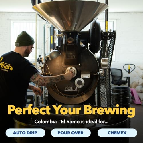 PARTNERS COFFEE ROASTERS - Whole Bean Coffee (Jumpstart - Medium-Light Roast) 12oz - Full Bodied &amp; Packed With Flavor - Jordan Almond, Caramel, Poached Pear - Coffee Beans - Roasted in New York City