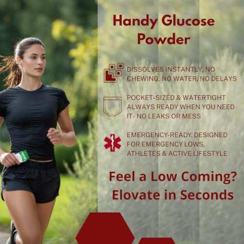 Fast-Acting Glucose Packets - Quick Dissolving, Gluten-Free 15g of Glucose Powder for Sugar &amp; Energy Dips - Oral Dextrose Powder for Kids &amp; Adults, 12 Slimpaks, Orange