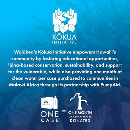 Waiākea - Hawaiian Volcanic Water - Naturally Alkaline Water - pH Range 7.6 to 8.2 - All Natural Minerals &amp; Electrolytes - 100% Recycled Water Bottles - Bottled Water 15 Pack - 23.7 Fl Oz, 700 mL