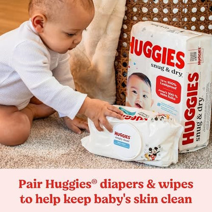 Huggies Size 1 Diapers, Snug &amp; Dry Newborn Diapers, Size 1 (8-14 lbs), 128 Count, Packaging May Vary