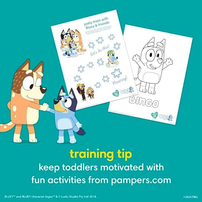 Pampers Training Pants - Easy Ups Boys &amp; Girls Bluey - Size 2T-3T, 140 Count, Children's Potty Underwear (Packaging May Vary)