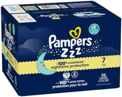 Pampers ZZZ Overnight Diapers, Size 4 (22-37 lbs), 58 Count, Nighttime Protection Disposable Baby Diaper, Night Time Leak and Skin Protection