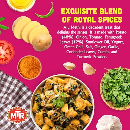 MTR - Shahi Paneer - Mild Tomato Gravy with Cottage Cheese - Authentic Indian Flavors - Flavorful, Easy, Ready-to-Eat Meal - Experience the Richness of Paneer in a Hearty Tomato Curry (Pack of 6)