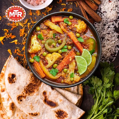 MTR - Shahi Paneer - Mild Tomato Gravy with Cottage Cheese - Authentic Indian Flavors - Flavorful, Easy, Ready-to-Eat Meal - Experience the Richness of Paneer in a Hearty Tomato Curry (Pack of 6)